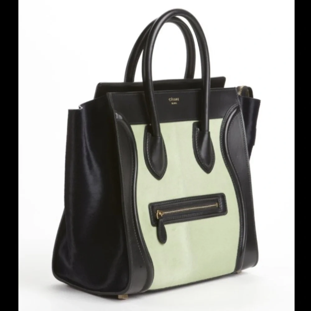 Host pick! π€©π₯³ Celine pistachio Pony hair and black leather Mini luggage bag - Picture 2 of 16